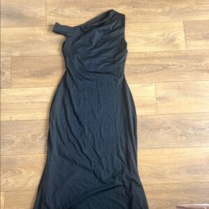 Princess Polly Black Asymmetrical Ruched Cocktail Dress